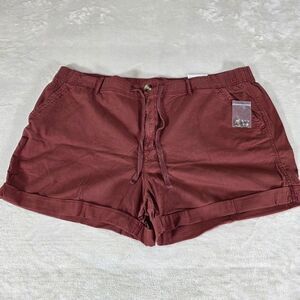 Sonoma Shorts 2X Rolled Cuff Ultracomfort Waistband Maroon Elastic Waist Pockets
